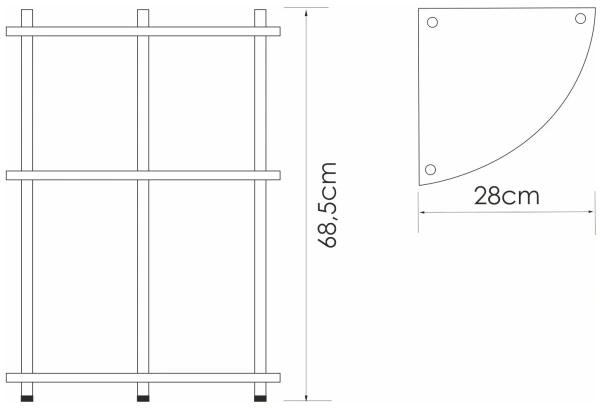 Напольная тройная полка  WasserKRAFT K-4133